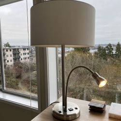 Cal Lighting LED Gooseneck Metal Desk Lamp w/LED (Bulbs Incl.) - Brushed Steel