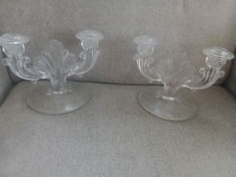 Vintage Glass candle holders