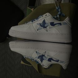White Blue Camo Size 10 Bapestas 