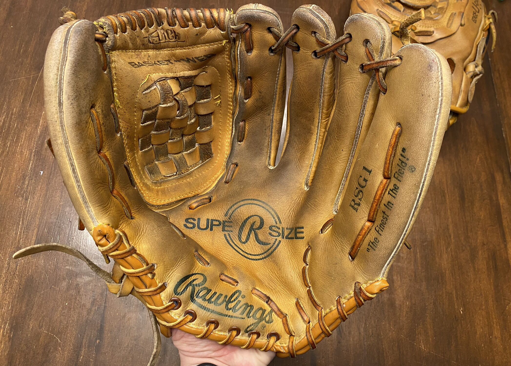Two Large Rawlings Softball / Baseball Gloves