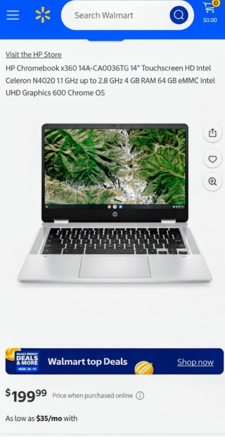 NEW HP CHROMEBOOK X360 Touchscreen 14- INCH WITH GAMING MOUSE AND KEYBOARD AND CASE!