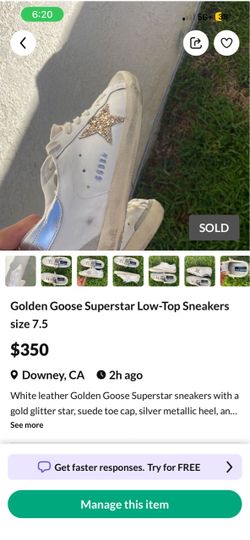 Golden Goose Superstar Low-Top Sneakers Size 7.5