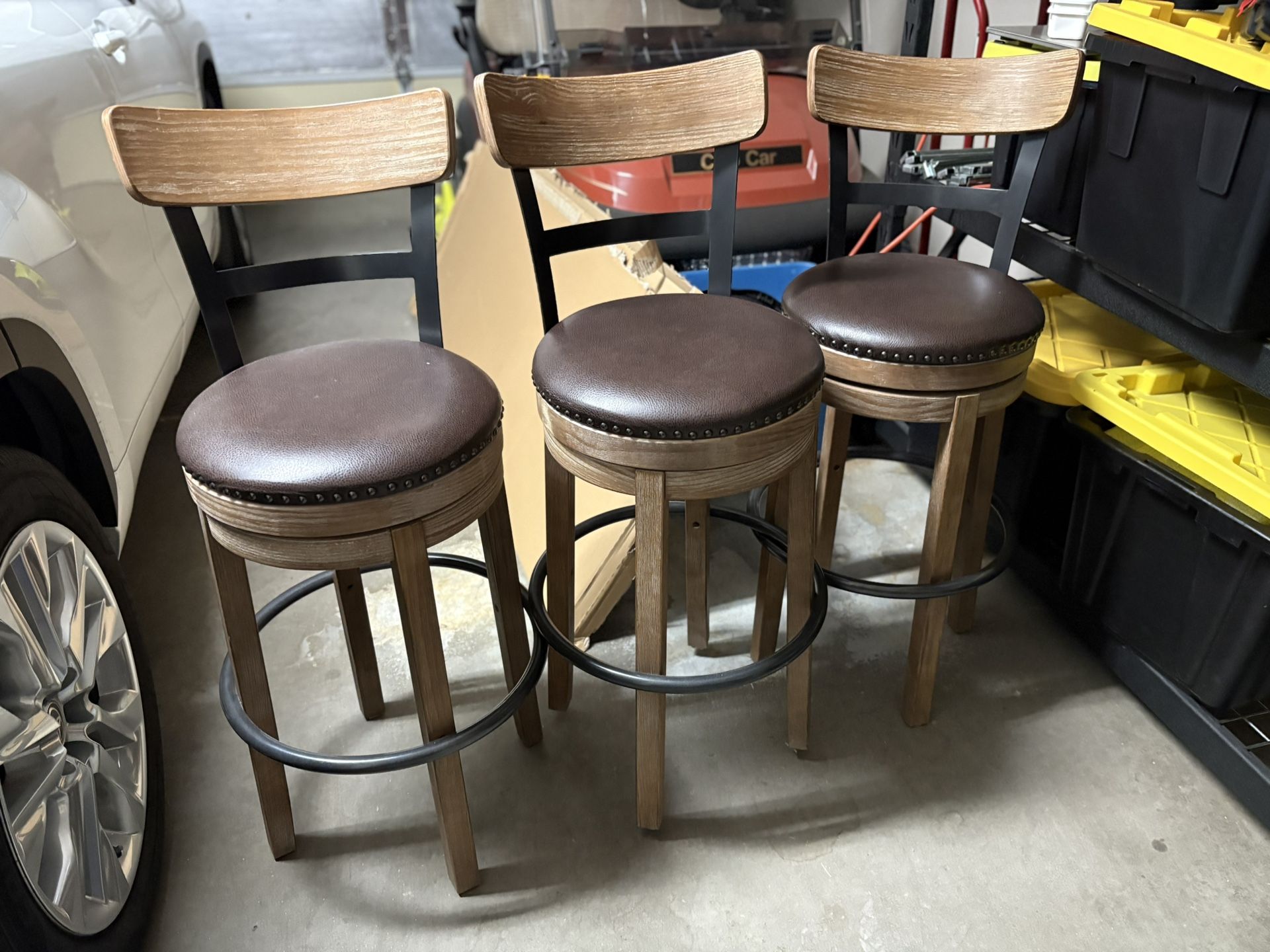 3 Wooden Bar Stools