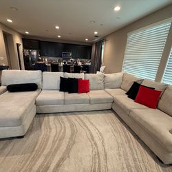 Large Beige Sectional Sofa