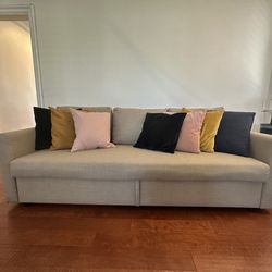 IKEA Friheten Sofa Bed – Beige – Excellent Condition – Pull-Out w/ Storage