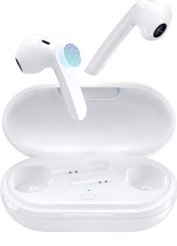 True Wireless Earbuds, HalfEars T15 Upgraded Bluetooth 5.0 Earbuds Stereo Premium Sound 30H Playtime, TWS Wireless Earbuds with Charging Case, Waterp