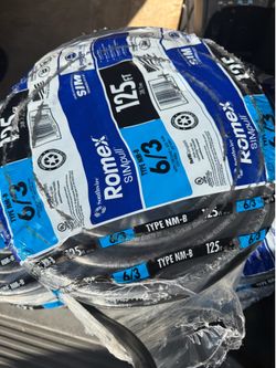 6/3 romex wire 125ft copper cable with ground