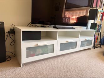 White Entertainment Center / TV Stand – Good Condition