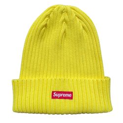 Supreme Box Logo Ribbed Beanie Yellow