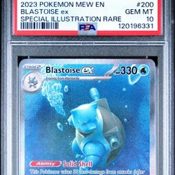 PSA 10 | 2023 POKEMON MEW EN-151 | SPECIAL ILLUSTRATION RARE BLASTOISE EX 200