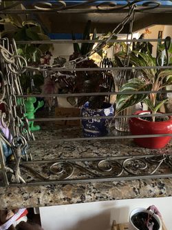 LARGE WROUGHT IRON POT & PAN SCROLL RACK ~ Hanging Holder