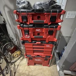 Milwaukee 4 Stage Rolling Pack out With New 3 Drawer Pack out Brand New