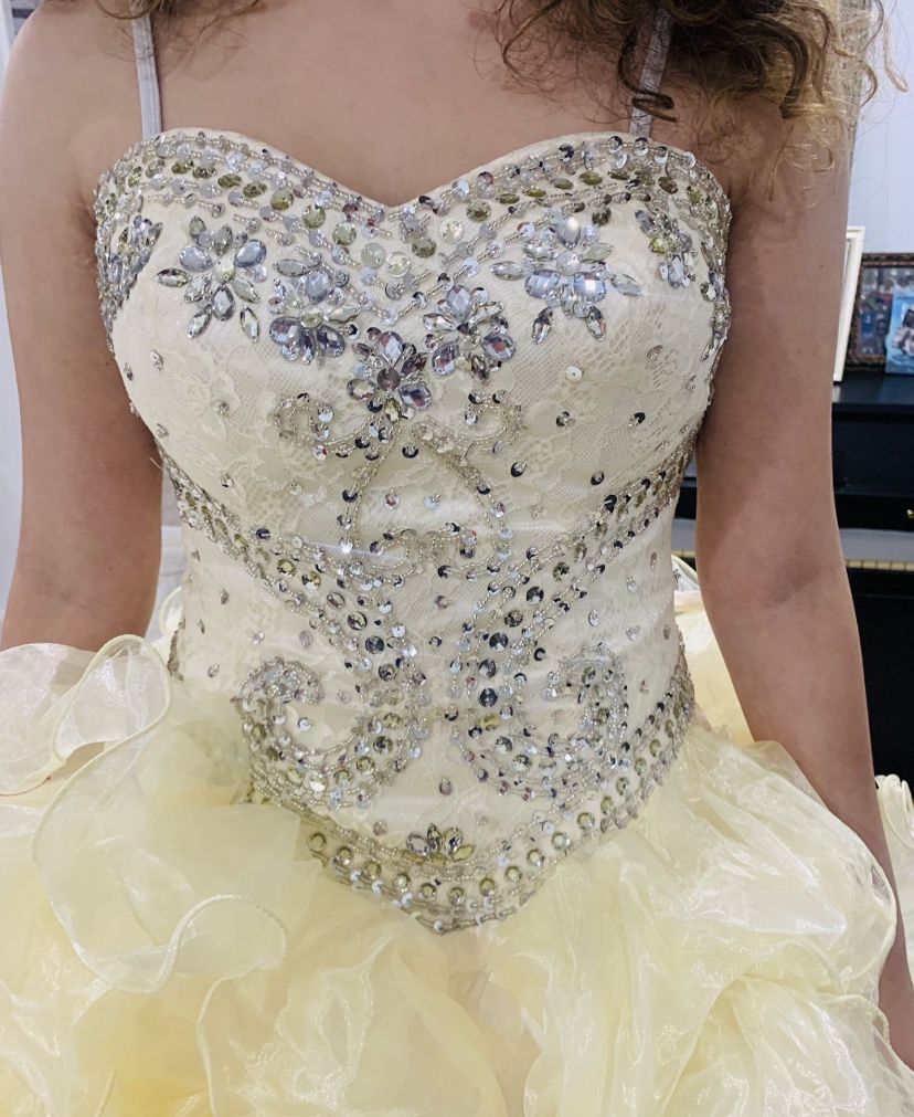 Big Yellow Quinceñera Dress 