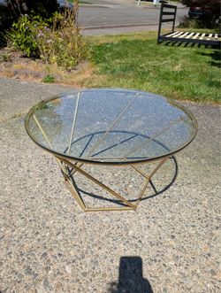 Gold and glass geometric table