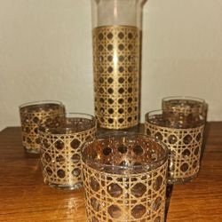 Vintage Canella By Culver 22k Gold Glassware