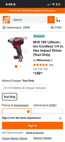 Used Milwaukee impact m18