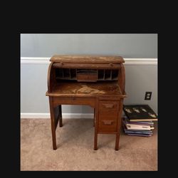 Antique solid, wood kid desk