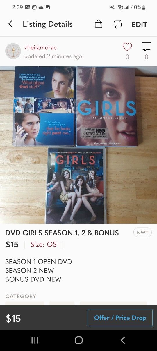 DVD GIRLS SEASON 1, 2 & BONUS