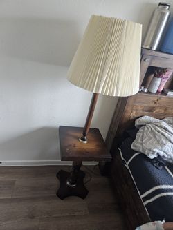 Vintage  Wooden Lamp Table Combo