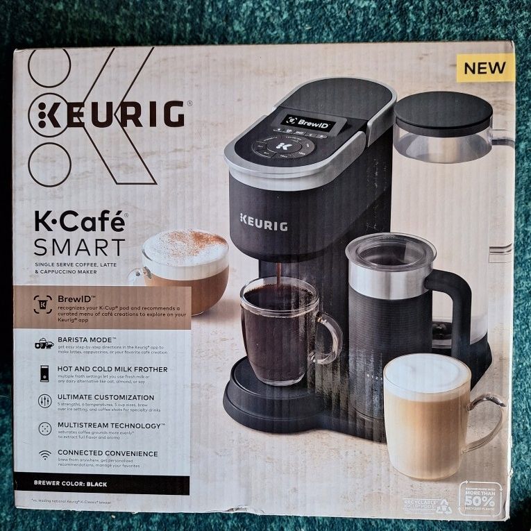 Keurig - K-Cafe Smart Single Serve Coffee Maker - Black