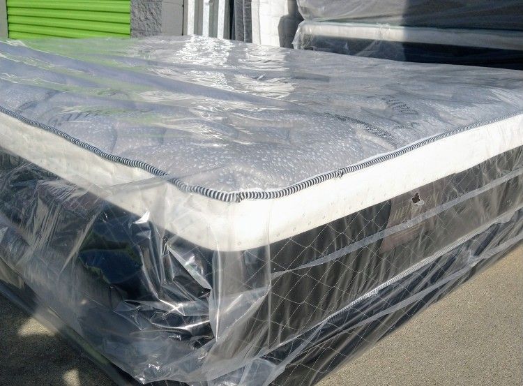 queen orthopedic bamboo pillow top mattress and box spring brand new " all Sizes Available TWIN, FULL, QUEEN, CALK, E.KING 