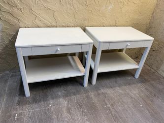 Pair of White Side Tables - Nighstands - Local Delivery for a Fee - See My Other Items