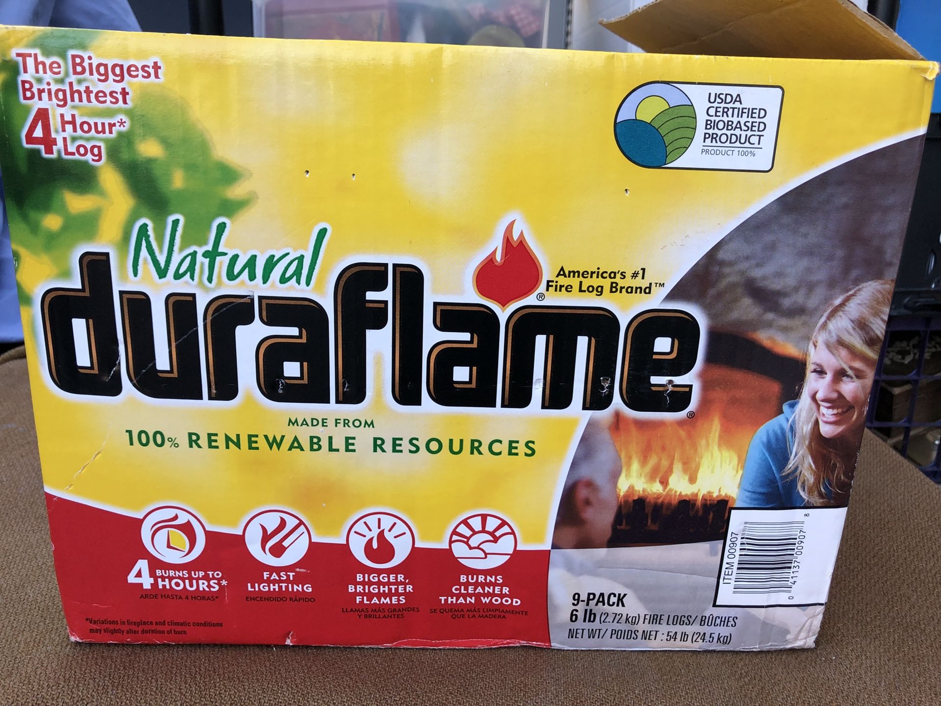 BRAND NEW BOX OF 9 - 6lb DURAFLAME FIRELOGS for Sale in Bonney Lake, WA -  OfferUp