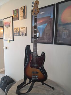 Fender Mexican Jazz Bass with Case, Strap, and Stand