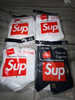 Supreme x Hanes Cushion Crew Socks 4-Pack
