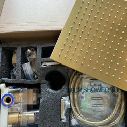 brushed gold shower set