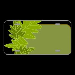 License Plate Novelty Car Front Border Green Leaves Frame Eco Eco
