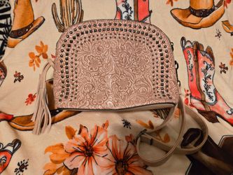 Anneliese Floral Tooled Studded Crossbody Bag