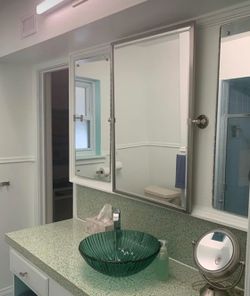TEHOME Chrome Pivot Mirror Tilt Bathroom Mirror in Polished Nickel Tilting Beveled Vanity Mirrors in Chrome, 28.5x36''