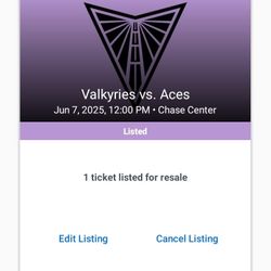 Two Tickets to the Golden State Valkyries Vs. Las Vegas Aces on June 7