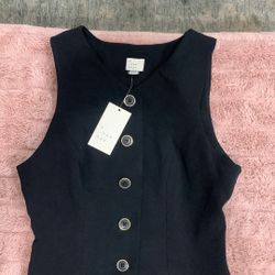 New A New Day Black Vest Blouse 