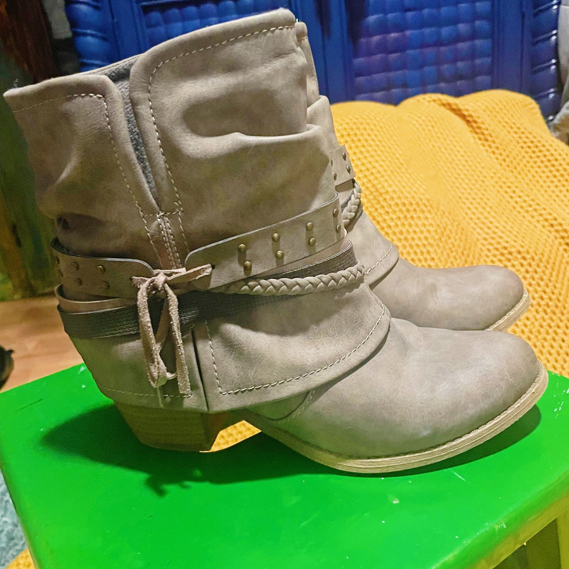 Khaki Women’s Ankle Boots 8.5