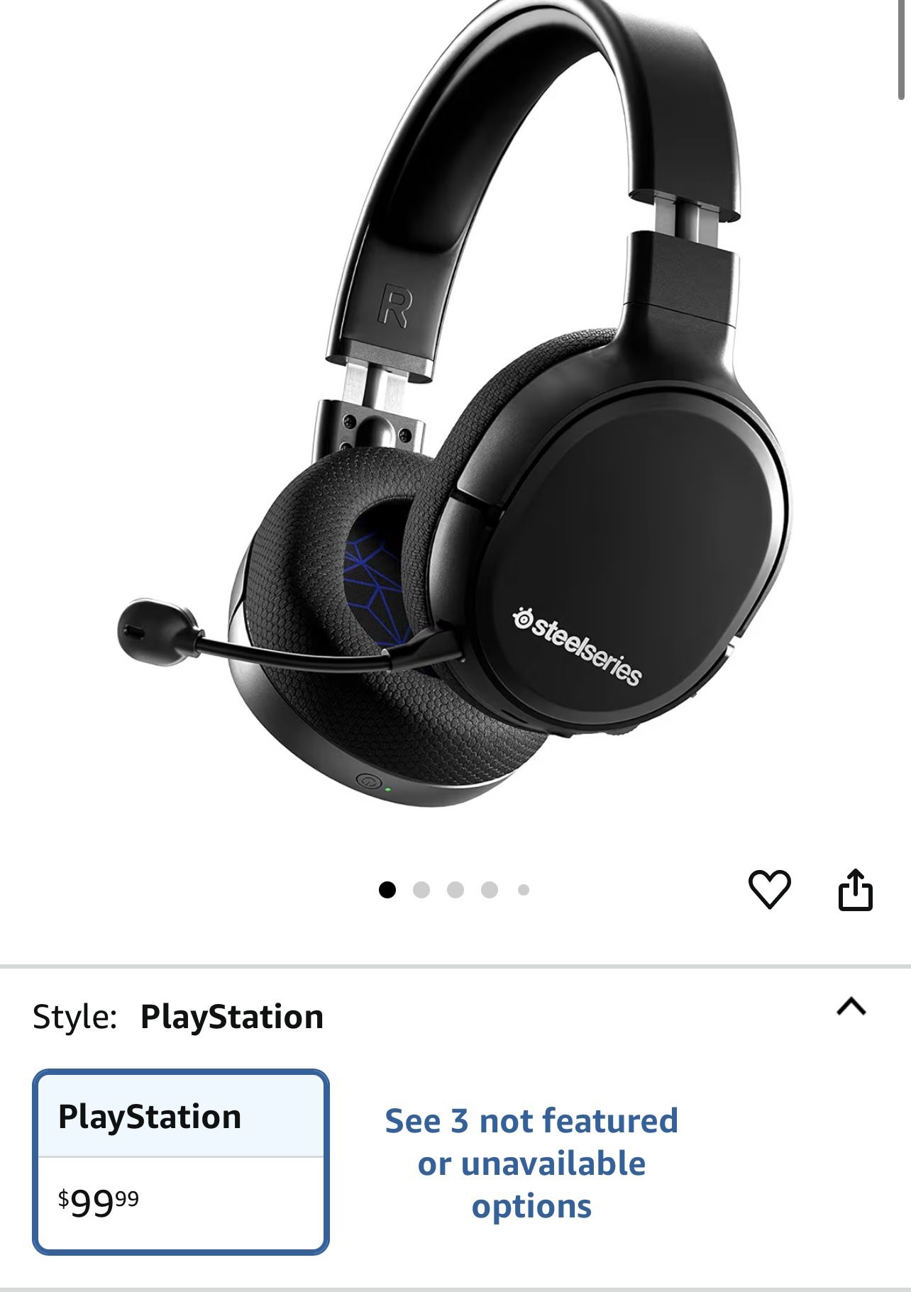 SteelSeries Arctis 1 Wireless Gaming Headset – USB-C – Detachable Clearcast Microphone – for PC, PS4, Nintendo Switch and Lite, Android – Black