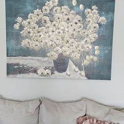 Canvas Art Painting Teal Background