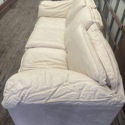 White Leather Couch 