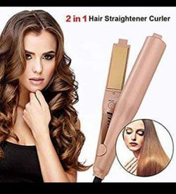 NEW!! 2 in 1 Hair straightener curler with ionic technology... $45