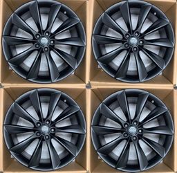 21” Tesla Model S Turbine Matte Satin Black Wheels Rims OEM