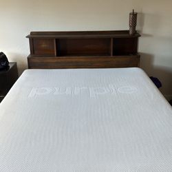 Queen purple Mattress + Bed frame