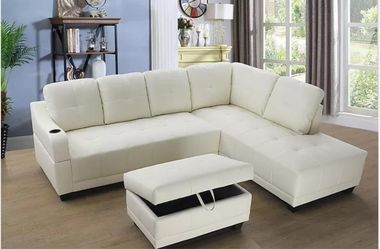 Sectional and ottoman