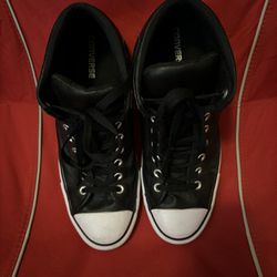 Converse All Star Black Leather High Top Sneakers