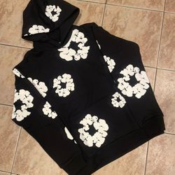 Black And White Denim Tear Hoodie 