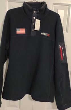 Polo Ralph Lauren RLX Navy Pullover Fleece Quarter Zip USA