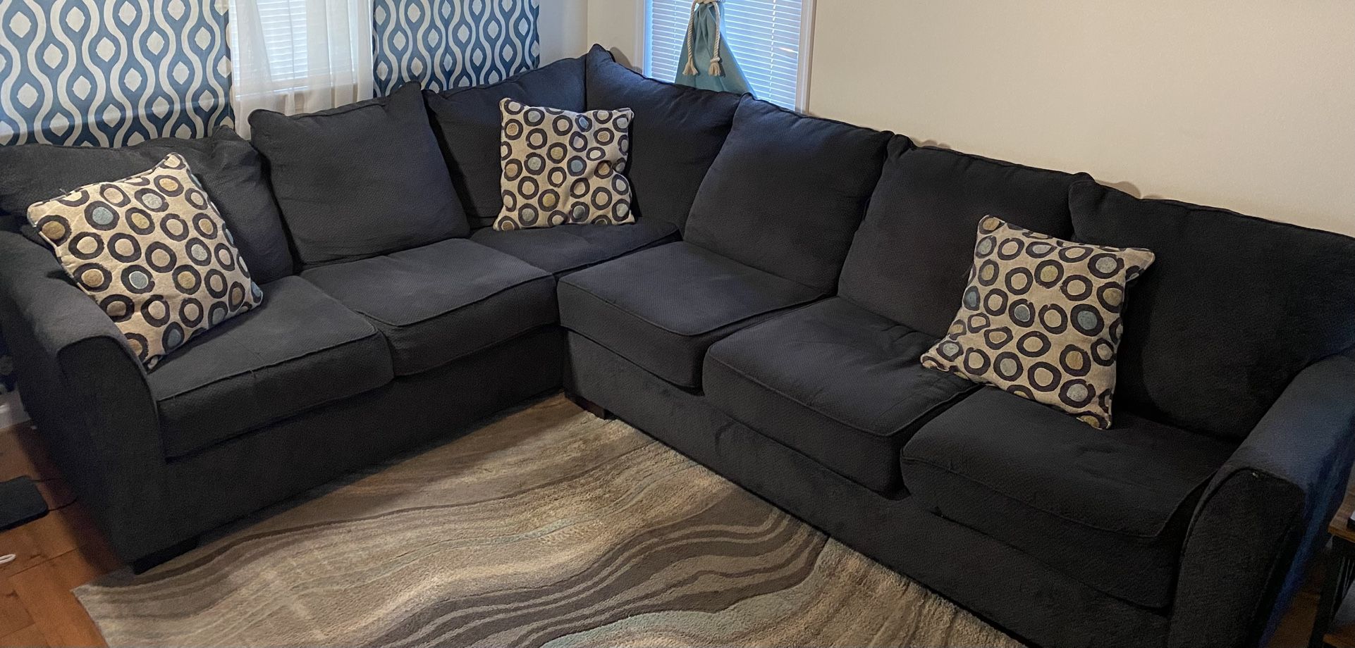 Blue left Arm Sectional