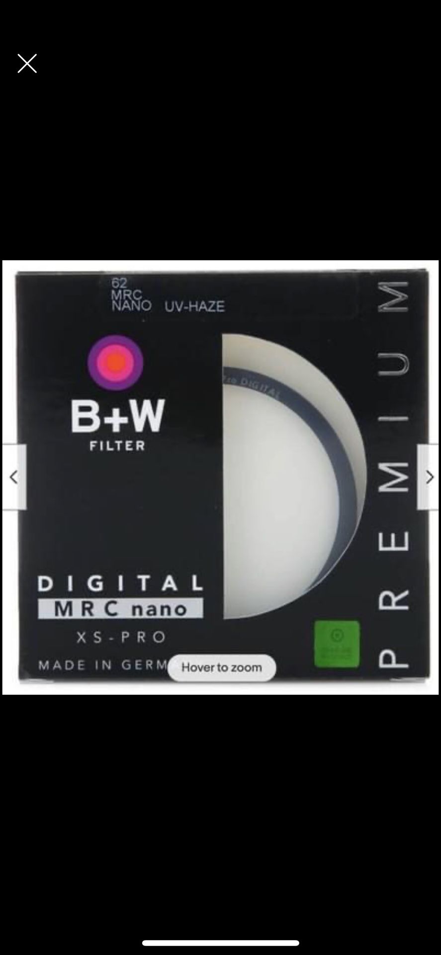 B+W UV Filter XS PRO MRC Nano UV HAZE (n)