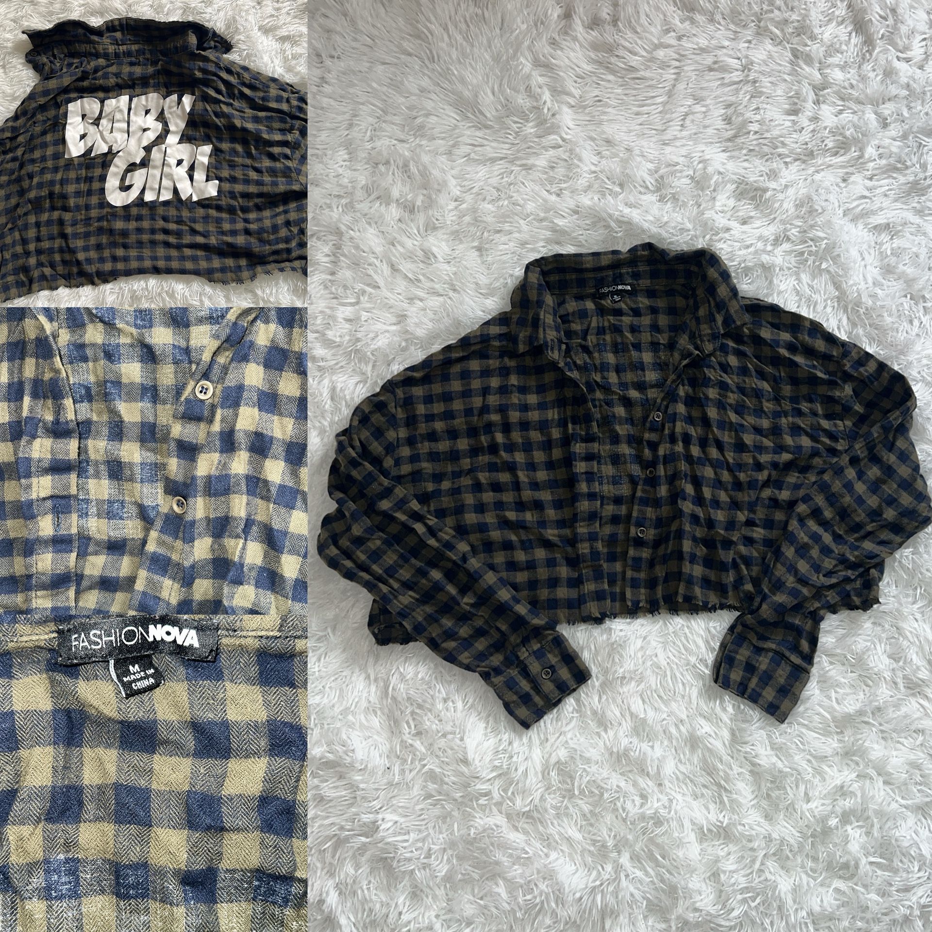 Plaid “BabyGirl” Crop Top