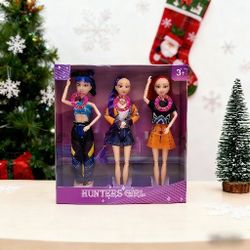 3 Pcs Set K-Pop Demon Hunter Doll With Music and Light Christmas Gift